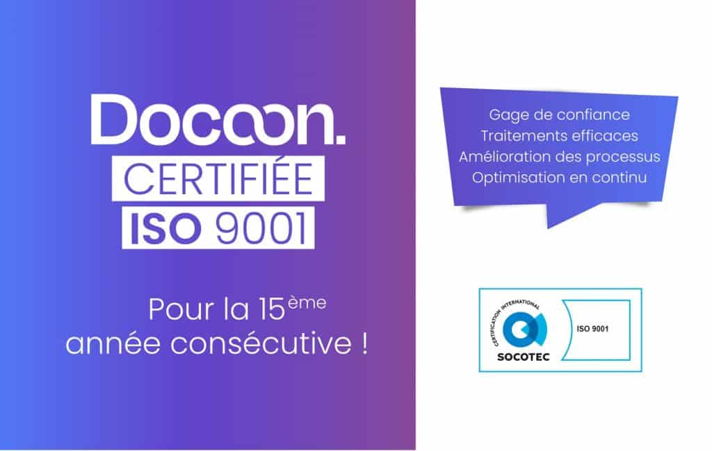 Pour la 15e année consécutive, Docoon est certifié ISO 9001