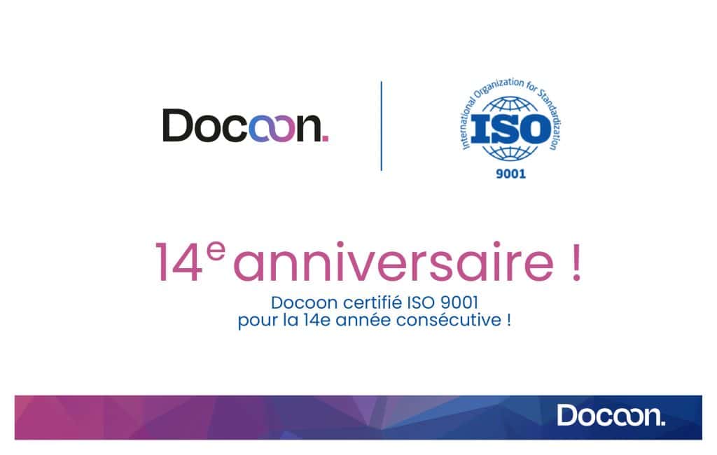 Docoon est certifié ISO 9001 pour la 14e année consécutive