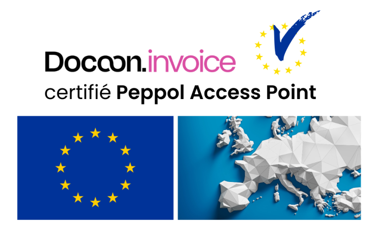 Visuel illustrant que la PA Docoon Invoicce est certifiée Peppol Access Point